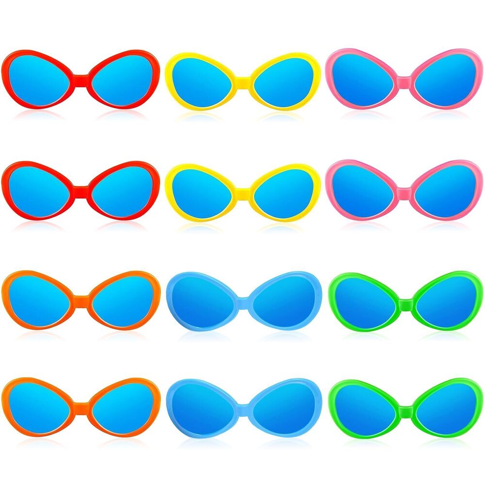 7993 12 Pieces Jumbo Plastic Sunglasses,Novetly Clown Props Giant Funny